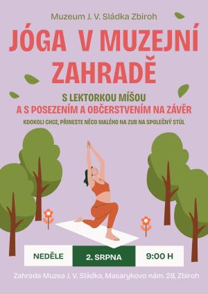 Jóga v muzejní zahradě s Míšou