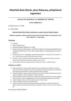 výběrové řízení na pozici chůvy